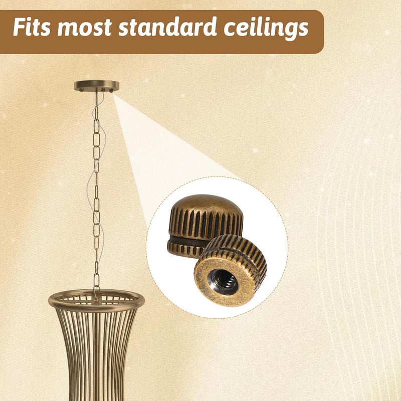 Zelphvt M4 Screw Caps for Light Fixture 8 Pcs Threaded Cap Nuts Ceiling Light Screw Cap Cover Lamp Shade Holder Replacement Nut for Outdoor Lights Pendant Wall Sconce Chandelier Ceiling Lights（0.43 * 0.31in） - Image 5